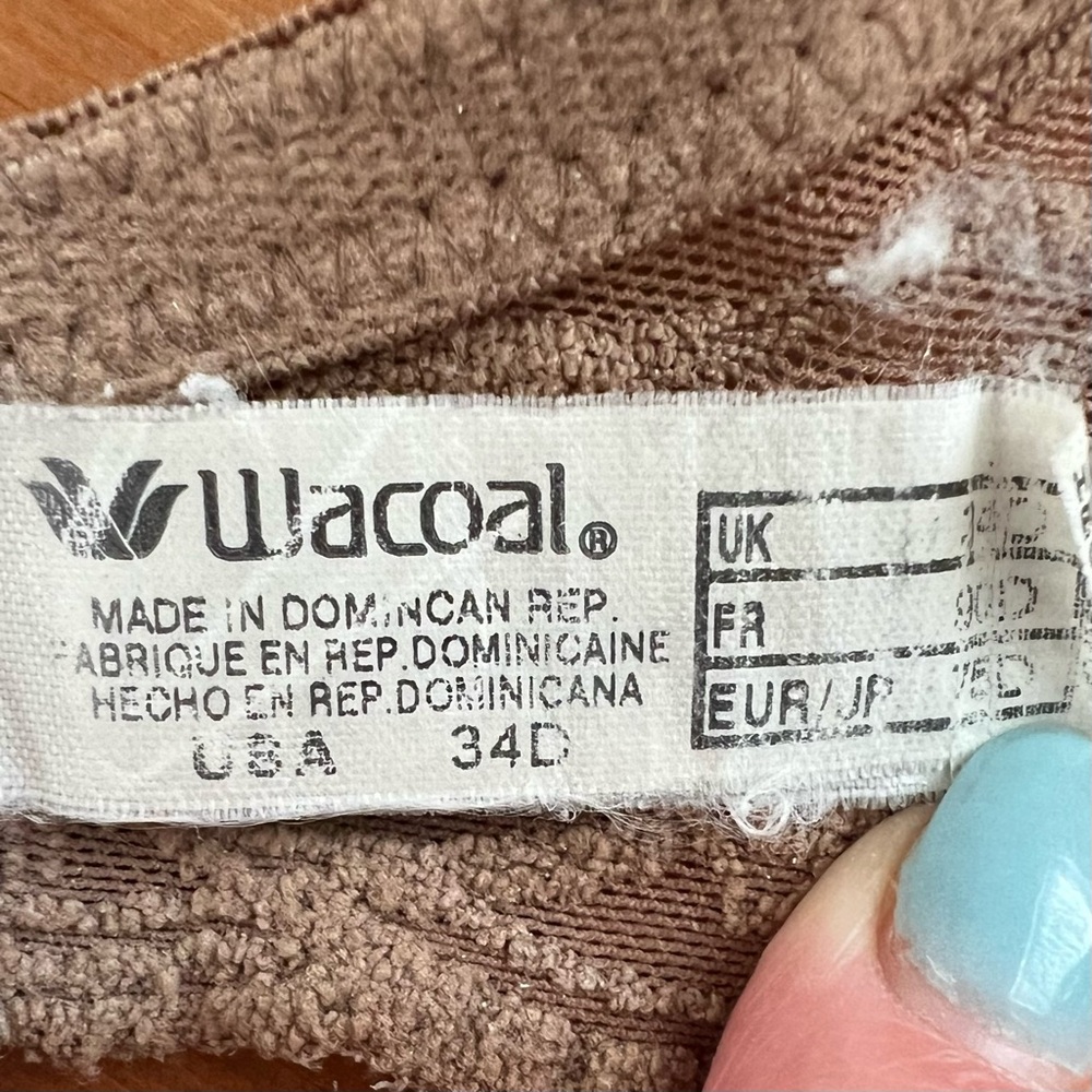 Wacoal Bra 34D Tan Taupe Lace Underwire Lined‎ Adjustable Straps Back Closure - Picture 10 of 10